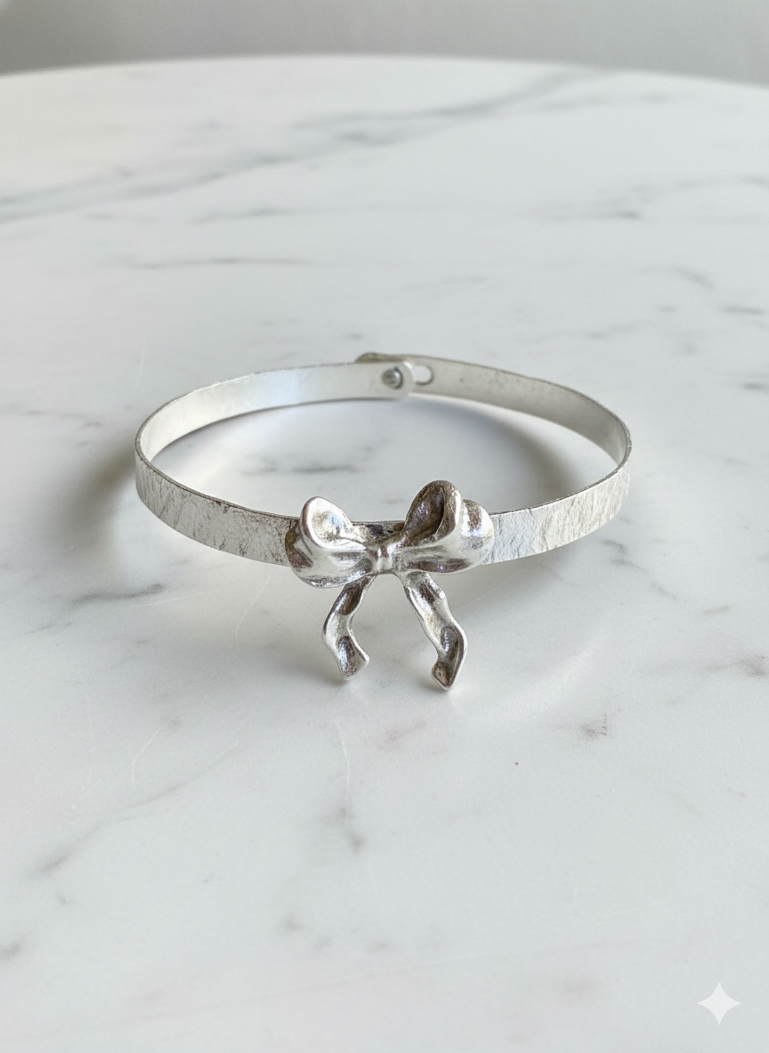 HandmadeSterling Silver Ribbon Bow Pendant