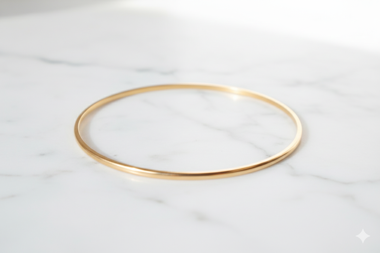 Handmade18k Yellow Gold Bangle