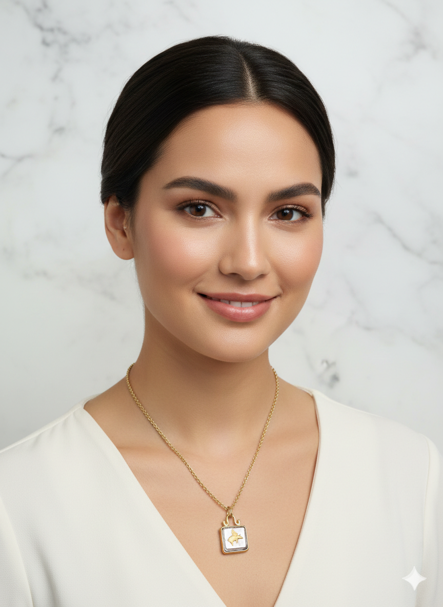 18k Hand Crafted Carved Pig Pendant