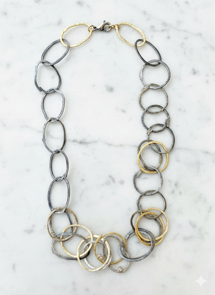Diamond Mixed Metal Necklace