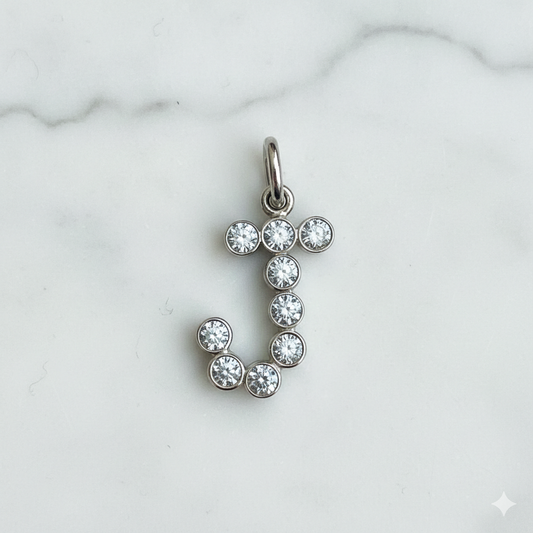 18k Gold Blinding Diamond Initial Pendant