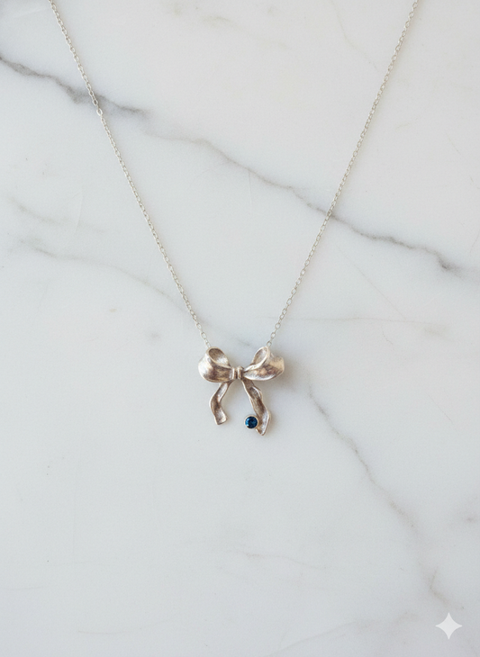 HandmadeSterling Silver Ribbon Bow Pendant