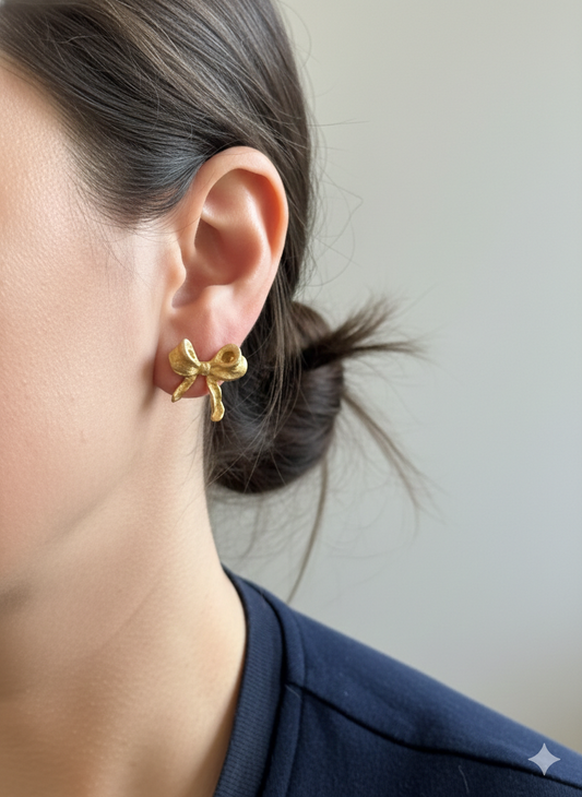 Handmade 18kg Ribbon Bow Earrings