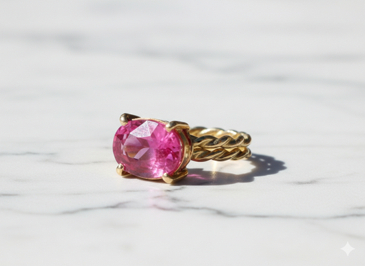 Handmade Pink Stone Ring